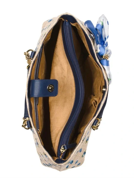 NWT Betsey Johnson Blueberry Tote Bag w/ Blueberry Print Scarf - Picture 3 of 4